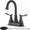 KINGO HOME Modern 2 Handle Oil Rubbed Bronze Bathroom Faucet, Bronze Bathroom Faucets RV Rubbed Bronze Bath Vanity Faucet for Sink 3 Hole with Water Supply Lines and Pop Up Drain