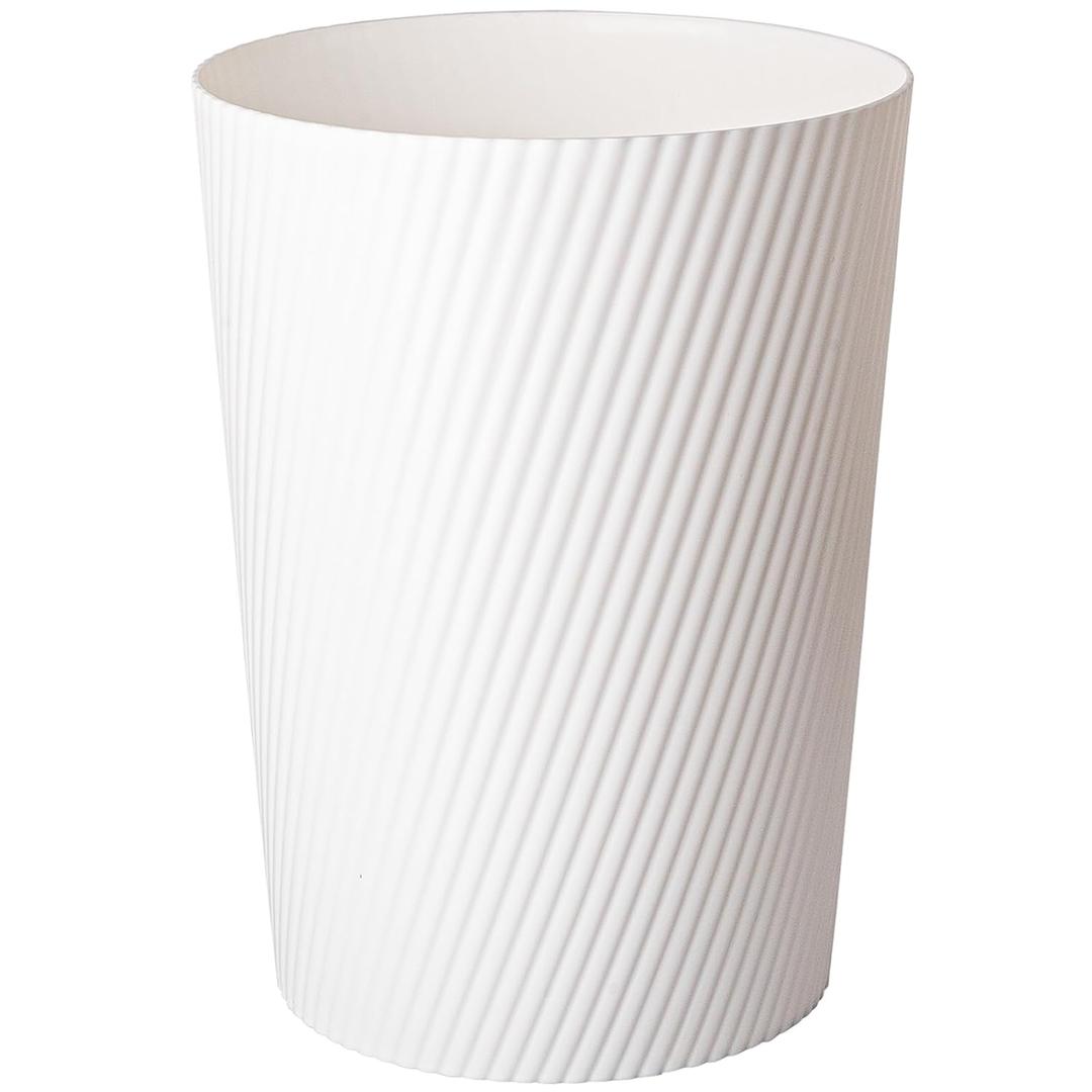 UUJOLY Small Trash Can Wastebasket Garbage Can Container Bins for Bathrooms, Laundry Room, Kitchens, Offices, Kids Rooms, Dorms (White) (1 Pack)