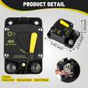40 Amp Circuit Breaker DC 12V - 48V, Ozikutech 40 Amp Breaker for Solar System Trolling Motor Marine Boat Car Audio RV Battery - Manual Reset & Waterproof