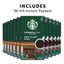 Starbucks VIA Instant Coffee Packets, Single Serve, Medium Roast Coffee, Pike Place Roast, 96 Packets (EXP 05/11/27)