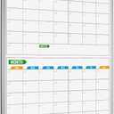 Lockways 2 Monthly Dry-Erase Calendar Whiteboard, 24" x 18", Wall-Mounted Aluminum-Framed Calendar Board