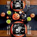 2 x 100Pcs Halloween Paper Napkin Skull Rose Crow Disposable Luncheon Napkin Double-Sided White Black Dinner Napkin for Home Party Table Decor