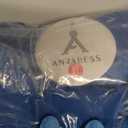 ANRABESS Blouse for Women Dressy Casual Satin Long Sleeve Button Down Shirts 2025 Fall Outfits Office Business Work Tops Blue XLarge