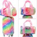 K.T. Fancy 23 PCS American 18 Inch Doll Accessories Suitcase Luggage Travel Set - Rainbow Suitcase Rainbow Bag Camera Computer Cell Phone Neck Pillow Eye Mask Glasses Gift for Christmas (NO Doll)