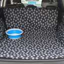 Pet Dog Trunk Cargo Liner - Oxford Car SUV Seat Cover - Waterproof Floor Mat for Dogs Cats - Washable Dog Accessories (Large (Pack of 1), Paw Print)