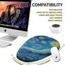 Hokafenle Ergonomic Mouse Pad Wrist Support, Terraced Slope Carpal Tunnel Wrist Pad for Mouse with Unibody Memory Foam, Wrist Rest Pain Relief Mousepad (Starry Night, 11.8x7.9 in)