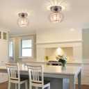 FRIXCHUR Small Chandelier Semi Flush Mount Ceiling Light Fixture Chrome Crystal Ceiling Lighting Modern Crystal Ceiling Light Fixture for Hallway Closet Kitchen Island Dining Room Bedroom E26 Base, 2-Chrome 