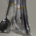 40 Pcs Black Silverware Set, Stainless Steel Flatware Set for 8, Food-Grade Cutlery Set, Mirror Polished Tableware Eating Utensils Set for Home Kitchen, Include Knife Fork Spoon Set, Dishwasher Safe (Round Handle 40 Pieces)