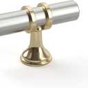 goldenwarm 10 Pack Brushed Nickel and Gold Cabinet Knobs Kitchen Cabinet Knobs Gold Drawer Pull Handles Brushed Nickel Drawer Hardware, Single Hole Handles