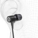LUDOS Ultra Wired Earbuds in-Ear Headphones, Earphones with Microphone, Noise Isolating Ear Buds, Memory Foam for iPhone, Samsung, School Students, Kids, Women, Small Ears - Black