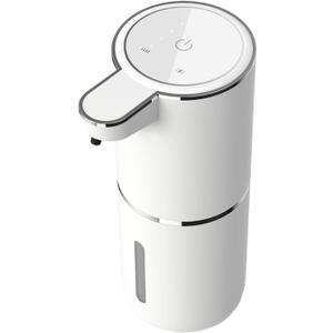 Rechargeable Foaming Soap Dispenser Touch-Free Hand Waterproof Automatic with USB-c Fast Charging 4 Settings White