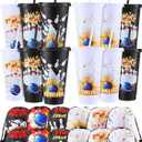 24 Pcs Bowling Party Favors Bowling Party Plastic Cups Bowling Party Drawstring Backpack Bag 24 oz Bowling Tumbler Bowling Party Favor Bags for Bowling Birthday Team Party Supplies Gifts