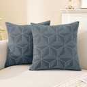 SYSLOON Decorative Throw Pillow Covers 18x18 Inch Set of 2,Pillow Covers for Couch Square Pillow Covers Home Decor Living Room Bed,Dark Gray