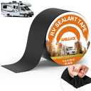 WELLUCK Butyl Sealant Tape, 4 Inch X 50 Foot RV Roof Tape Sealant Roofing Tape Black, Waterproof &UV RV Tape for Roof Camper Trailer Boat Sealing Leak Repair