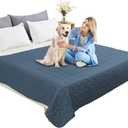 Ameritex Pet Bed Cover Dog Bed Blanket for Sofa and Furniture Waterproof New Pattern Design (82x120 Inch (Pack of 1), Navyblue)