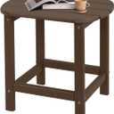 Plawdlik Adirondack Side Table,HDPE Weather Resistant,Wooden Textured for Adirondack Chairs,Patio,Garden, Porch, Backyard Use, Coffee, 18.6 X 14.17 X 18.18 Inches