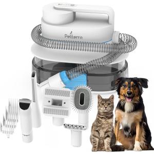 FurCare Pro 3-in-1 Grooming Kit with Vacuum Suction (99%), Dryer, and Professional Clippers. Includes Tools for Efficient Pet Grooming, 4L Dust Cup, Low Noise. Ideal for Dogs, Cats & More! (Blue)