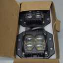 Flush Mount Pod Lights 5Inch 2 pcs - 80W Amber White Spot Strobe Side Shooter Rear Bumper Lights for Truck ATV UTV SUV Offroad 4x4 Boat