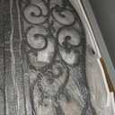 Sophia & William 50" Outdoor Garden Bench Patio Park Bench, Cast Iron Metal Frame Furniture with Floral Design Backrest for Porch Yard Lawn Deck, Black