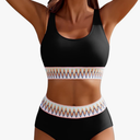 AI'MAGE Women's Bikini Sets High Waisted Two Piece Sporty Swimsuits High Cut Tummy Control Bathing Suits (M)