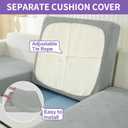 ZNSAYOTX 3 Piece Stretch Loveseat Covers (55"-69"), Thick Striped Sofa Covers for 2 Cushion Couch with Elastic Band Bottom Ties Non-Slip Stay in Place, Soft Durable Love Seat Slipcovers, Light Grey