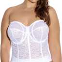 GODDESS womens Lace Bustier Bra (34F, White)