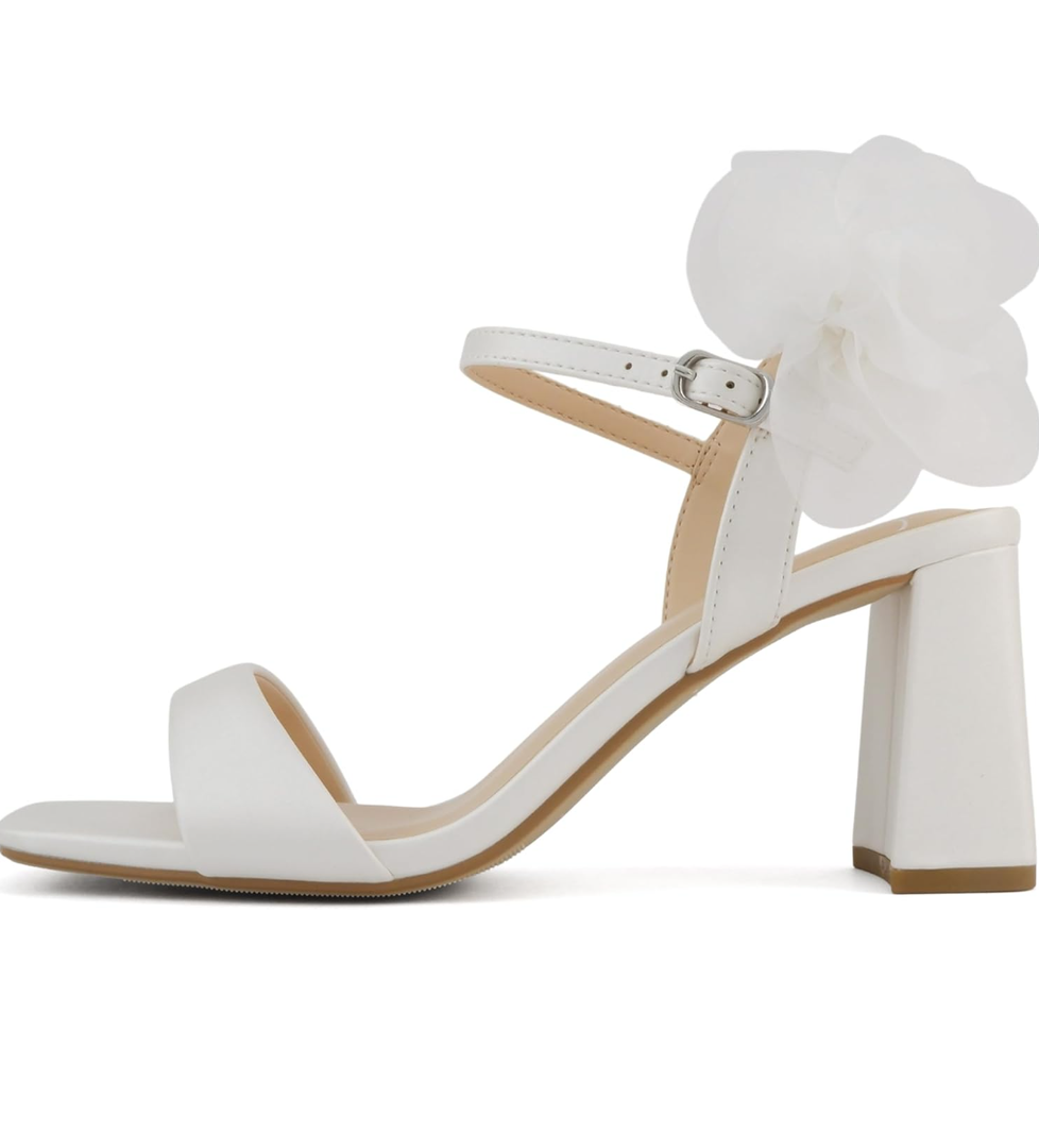 Delicious Bless ~ Women Open Toe High Heel Chiffon Bridal Dress Sandals 6