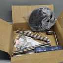 Nintiue Dimmable Floor Lamp, 1000 Lumens LED Edison Bulb Included, Brushed Nickel Arc Standing Tall Floor Lamp with Blue Shade for Living Room Bedroom Office Dining Room