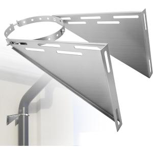 Adjustable 10" Chimney Pipe Wall Support Bracket, Fireplace Pipe Wall Bracket for 8" (10" O.D.) Double Wall Chimney Pipe (Gary)