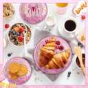 168 PCS Pink Cartoon Happy Birthday Party Decorations Set - Pink Cartoon Theme Plates Napkins Disposable Paper Cups Tableware Set Birthday Party Supplies for Boys Girls