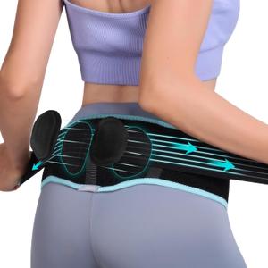 Sacroiliac Hip Belt With Double 3D Pad for Women and MenWith Anti Slip Strips Adjustable Pelvic Support Belt for Sciatica, Pelvis, Lumbar & Nerve Pain Si Joint Dysfunction Trochanter brace(Regular) (Universal (Hip Size 26"- 44"))
