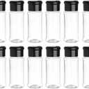 Plastic Salt and Pepper Shakers with Lid 3.5 oz Clear Spice Seasoning Bottle Containers Moisture Proof Spice Dispenser for Storage Salt Sugar Spice Herbs and Powders (10 Pack)
