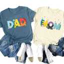 ASTANFY Girl Mom Shirt Dad Shirt Animal Kingdom Mom and Dad Shirts Funny Short Sleeve Tops (XL)