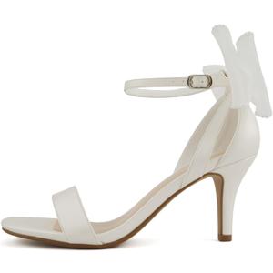 Delicious Everly ~ Women Ankle Strap Low Heel Bridal Dress Sandals (White)