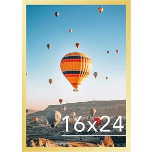 JCJMY 16x24 Picture Frame Set of 3 Gold for Poster Photo Picture and 40x60 cm Canvas, Horizontal and Vertical Formats for Wall Hanging, 16 x 24 Wall Gallery Poster Photo Frame,3 Pack, Gold