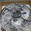 20" Double Layer Crystal Caged Ceiling Fan Light Modern Smart Fandelier for Dining Living Room Bedroom FCC Remote/APP Control Italian Design (Crystal, 20IN)