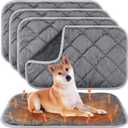 4 Pack Self Heating Cat Pad Self Warming Dog Mat Reflects Body Heat Extra Warm Thermal Pet Pad Washable Dog Cat Bed Crate Bed Mat Blanket for Outdoor and Indoor Pet (Gray,45 x 28 Inch)
