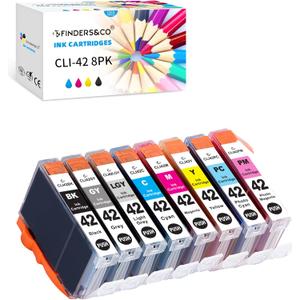 F FINDERS&CO Compatible Ink Cartridge Replacement for Canon CLI-42 CLI42 Ink Work for Canon Pro-100 Pro-100S Printer, 8 Pack