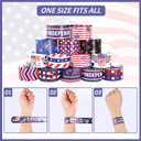 MGparty 4th of July Accessories, 48PCS Patriotic Slap Bracelets Toys for Kids, Fourth of July Decorations Party Favors Memorial Day Supplies Classroom Prizes Gifts Accessories