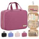 HOTOR Travel Toiletry Bag w/Hanging Hook - Spacious Toiletry Bag Essentials for Women & Men, Makeup Bag/Big Comparment, Waterproof for Travel Accessories, Medium, Rosewood-Pink