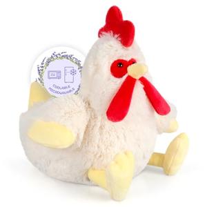 SuzziPals Chicken Stuffed Animal, Microwavable Stuffed Animals Heating Pad for Period Cramps, Cuddly Chicken Plush Toys for Warmth & Comfort, Rooster Plushies Gifts for Adults Kids