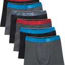 Hanes Boys' Big Performance Tween Boxer Brief Pack, X-Temp Mesh Stretch Underwear, Black, 6-Pack (Large)