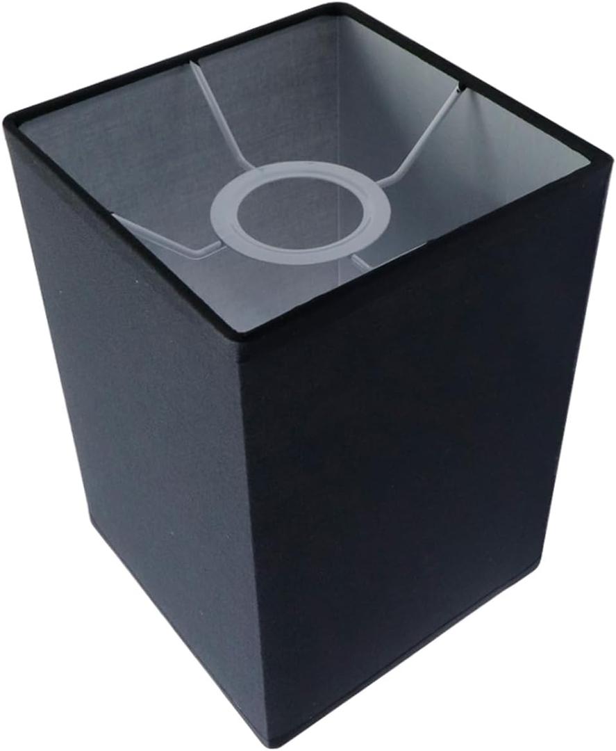 MY MIRONEY Square Lampshades Black Linen Lamp Shades Modern Style Lampshade Cover Replacement for Floor Lamp, Table Lamp, Bedside Lamp, 1.64" Screw Thread Diameter