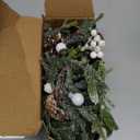 6FT Snowy Christmas Garland with Lights, Pre-Lit Garland with 20 Warm White LED, Pine Cones White Berries & Ornaments, Battery Operated or USB Plug-in, Winter Greenery for Indoor/Outdoor Decor