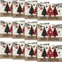 Artoid Mode Red Pine Trees Balls Merry Christmas Placemats Set of 12, 12x18 Inch Winter Xmas Table Mats for Party Kitchen Dining Decoration