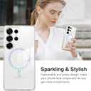 BENTOBEN for Samsung S25 Ultra Case Clear Glitter, Galaxy S25Ultra Magnetic Phone Case [Compatible with MagSafe] Shockproof S25 Ultra 6.9-inch Cute Cover for Women Girl, Shine Bling Clear Glitter