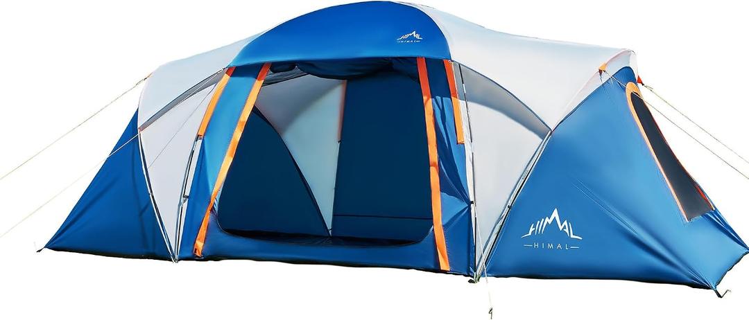 uniHimal Tents for Camping, Waterproof 10 Person Family Tent with Double Layer & 4 Large Mesh Windows, Weather Resistant Easy Setup 2 Room Big Tent for Music Festival, Parties, 18 X 9 X 6.8Ft