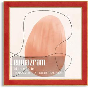 Suede 14x14 Frame - Single Frame, Elegant Red 14 x 14 Poster Frame, 14x14 Picture Frame for Artwork, Puzzles, Photos, and Movie Posters