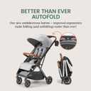 Bombi Bbee V2 Lightweight Baby Stroller - Premium Vegan Leather, One-Hand Fold, Infinite Recline, Aircraft-Grade Aluminum Frame, XXL Canopy, and Ample Storage Umbrella Stroller - Stone Gray