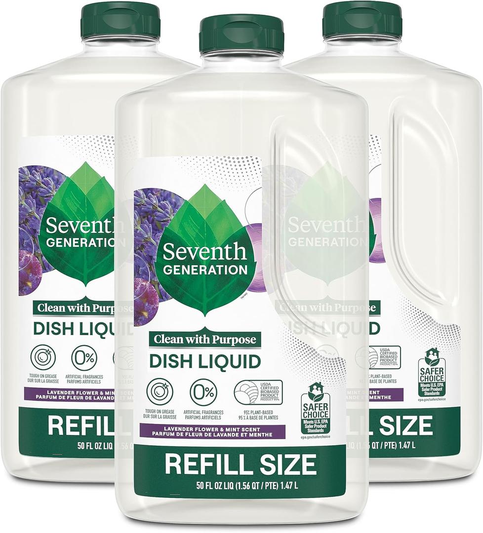 Seventh Generation Hand Dish Wash Refill, Lavender Floral & Mint, 3pk 50z